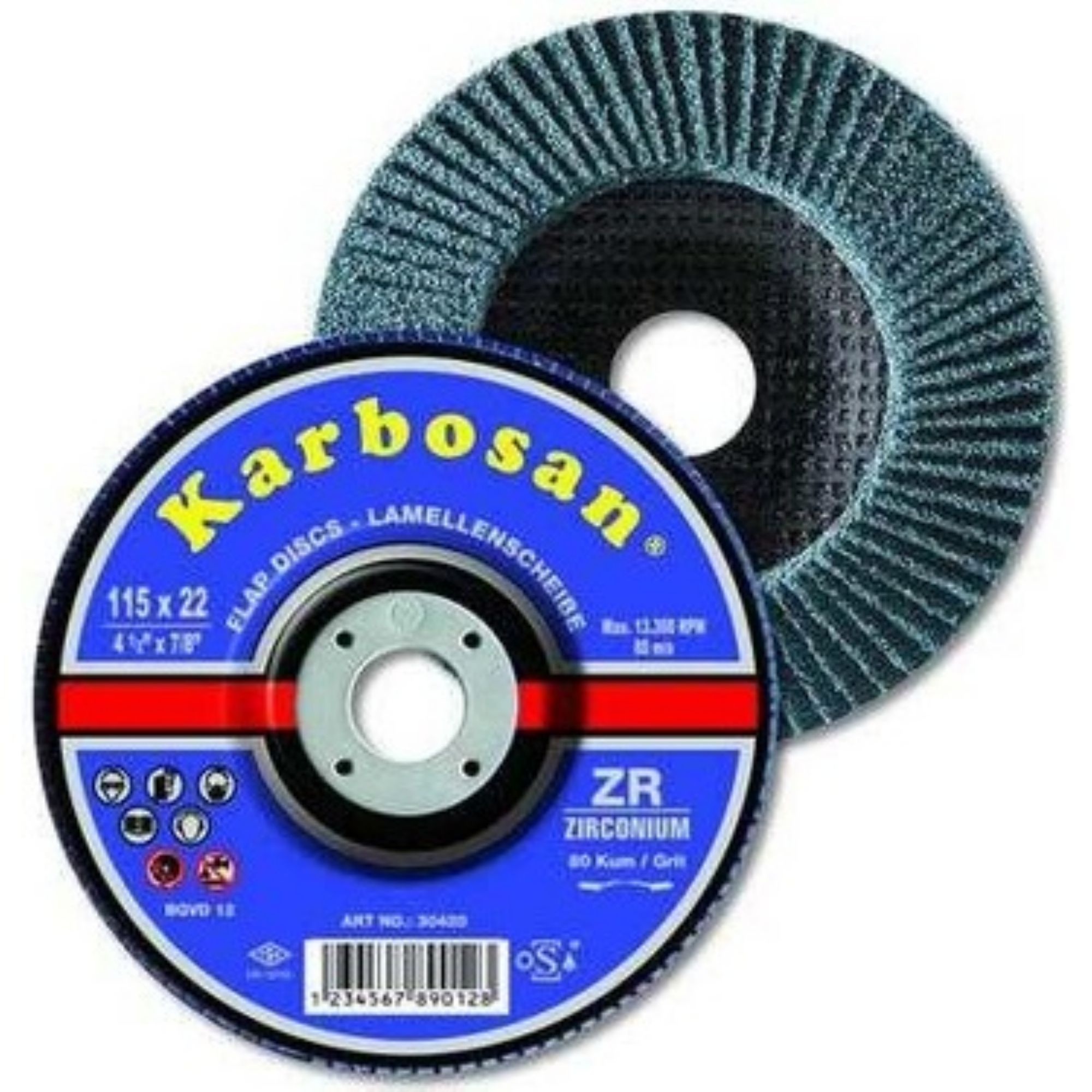 Karbosan ZR Flap Disk Zirkonyum 115x22mm 80 Kum 1 Adet
