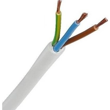 Klartext Textilkabel 'Belle Époque' – Elfenbeinfarbenes Installationskabel 3 X 1,5 Mm² (10 M)